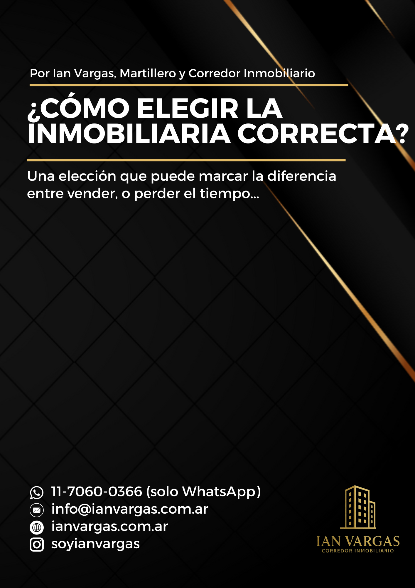 Ian Vargas Asesor Inmobiliario - Cómo Elegir Inmobiliaria San Miguel Tasacion