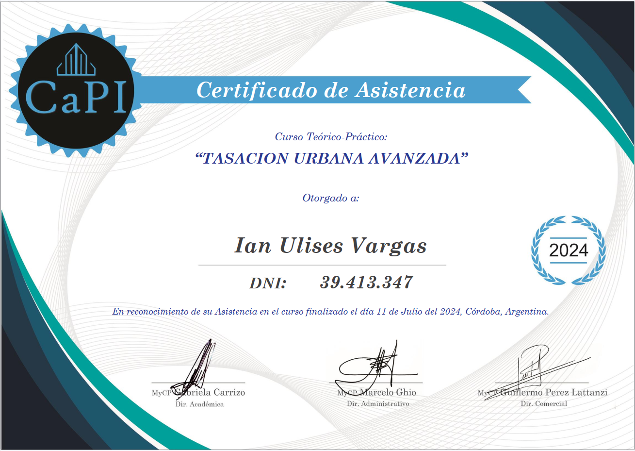 Certificado de Tasación Urbana Avanzada Ian Vargas Asesor Inmobiliario San Miguel